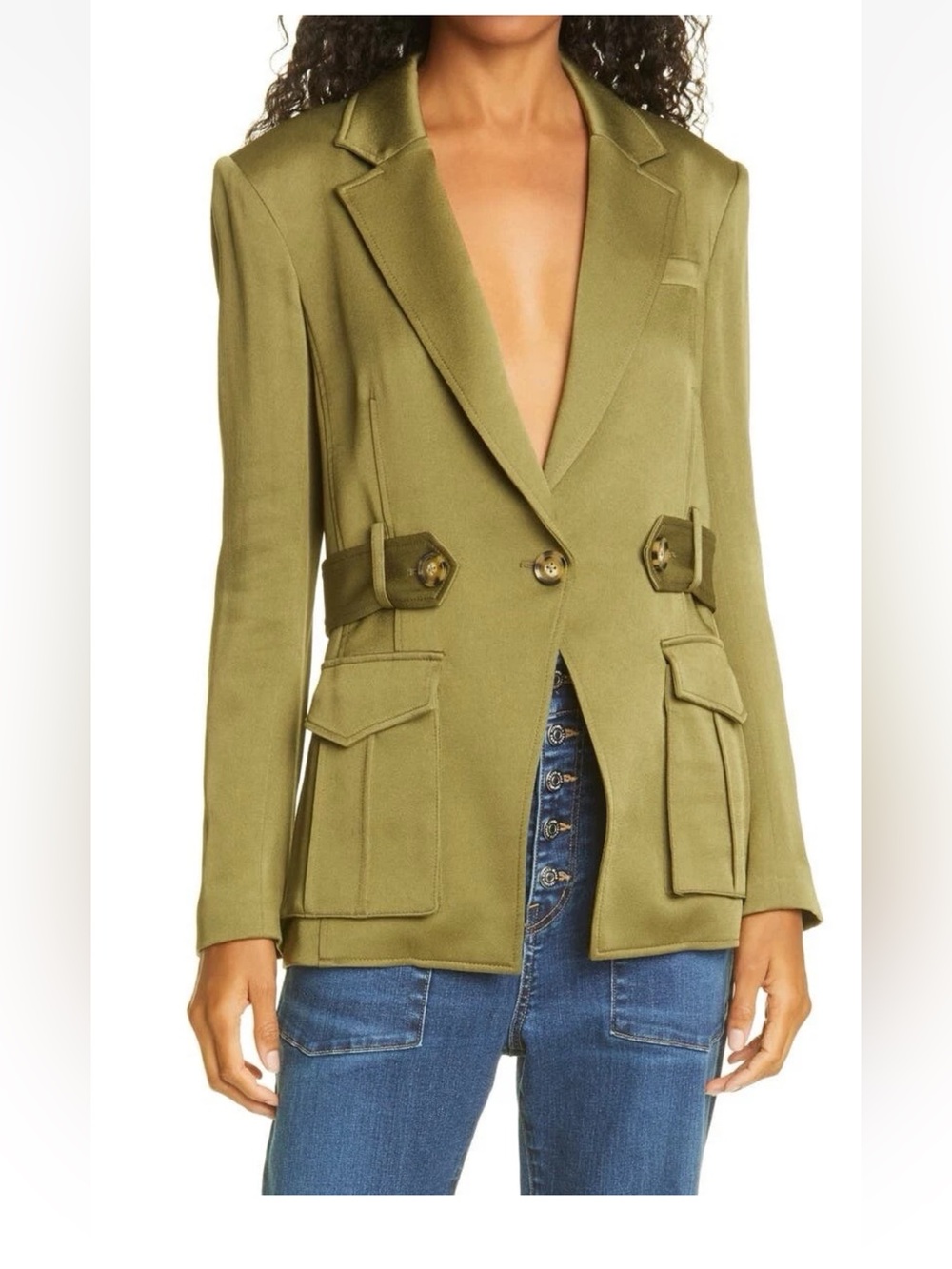 Veronica Beard Myla Dickey Satin Crepe Blazer
